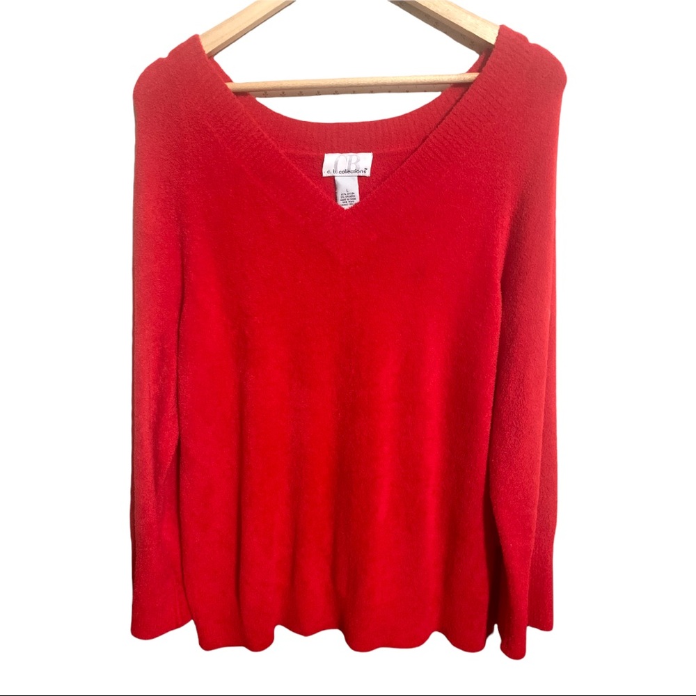 C. b. Collections Soft Red Comfy Sweater L